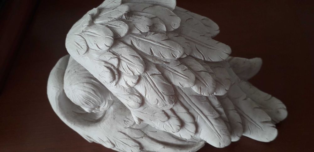 Bebé angelical, a dormir, em gesso (pequeno)