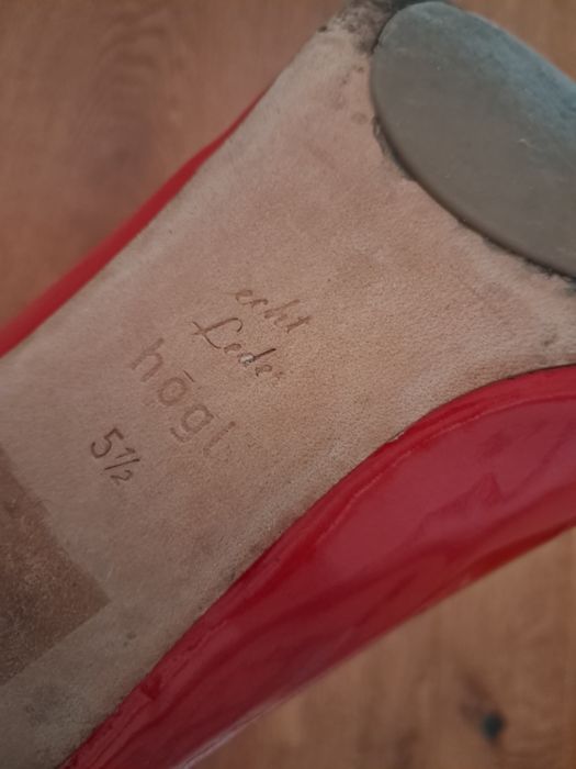 Czerwone szpilki open toe 38,5