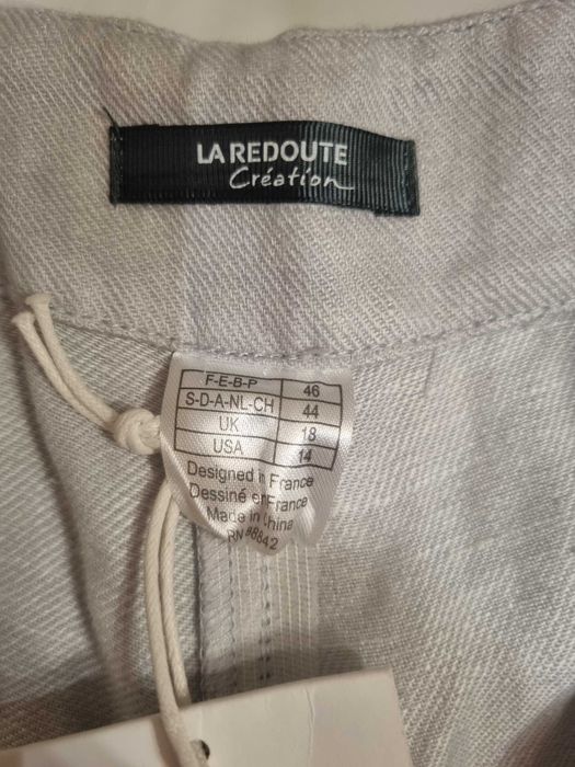 Calças de linho azul La Redoute