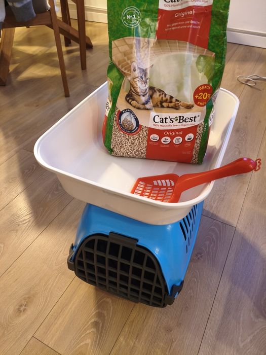 Transporter+ kuweta+łopatka+piasek catsbest best