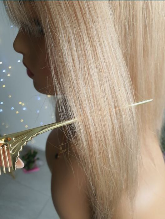 Tupet topper blond Asia z grzywką treska włosy naturalne