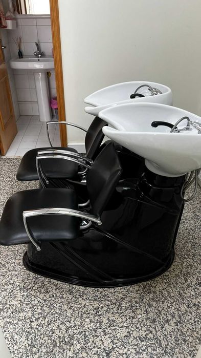 Lavatório de cabeça com braços para cabeleireiro