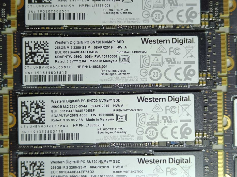 SSD диск Western Digital SN720 256GB M2 NVMe 2280 PCIe 3.0 V-NAND 3-bit TLC