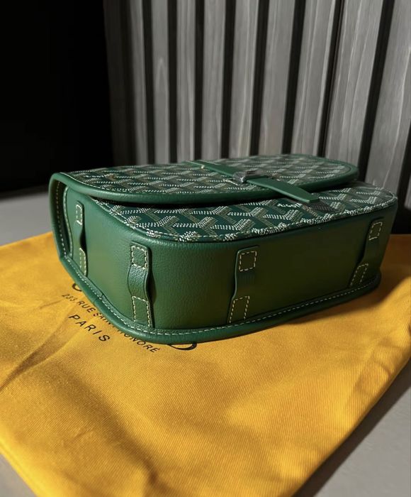 Green Goyard Belvedere II PM Messenger Bag