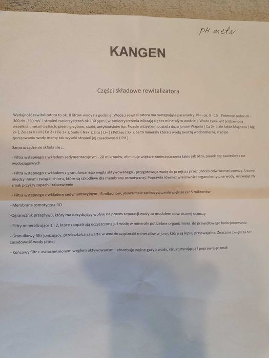 Rewitalizator, filtr do wody Kangen