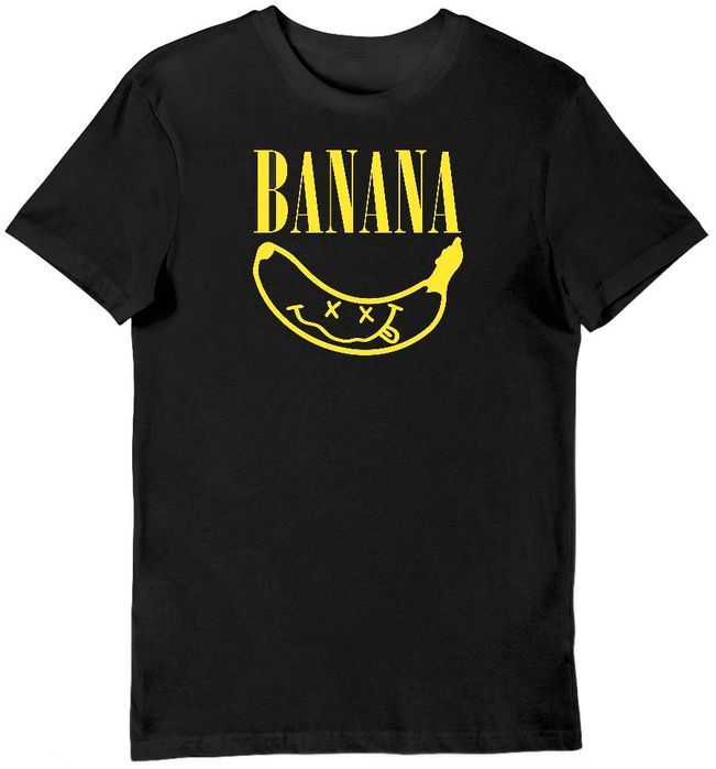 Koszulka meska banana nirvana uśmiech czarna M