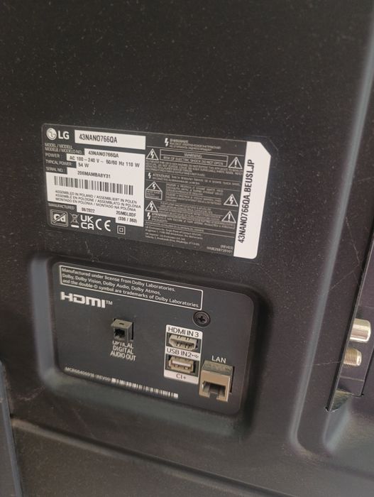 Tv LG Nano 43 como nova