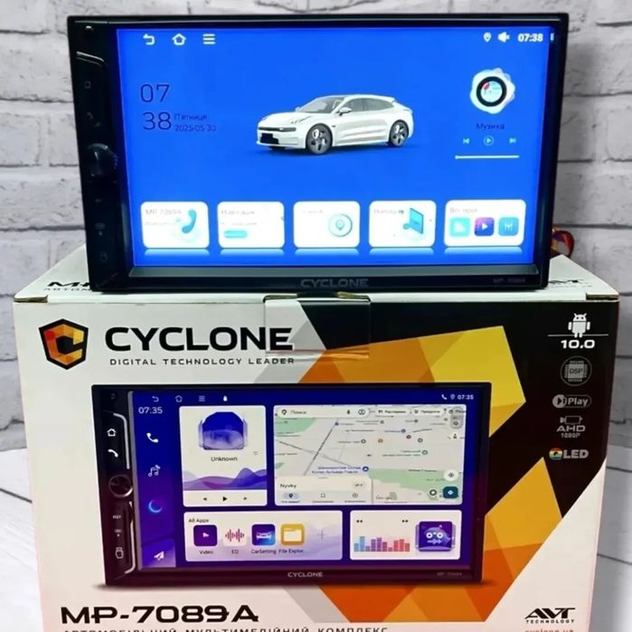 2DIN Android магнітола Cyclone MP-7089A | CarPlay/Android Auto | DSP |