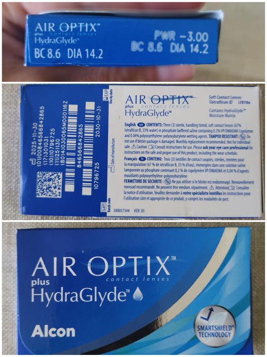 Линзы контактные линзы Air Optix plus HydraGlyde