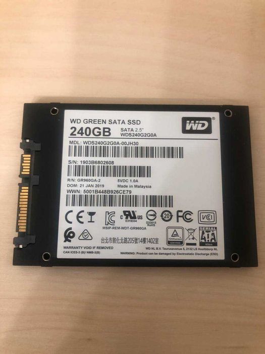 SATA SSD диск 240GB Western Digital Green
