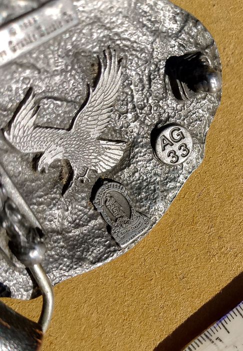 Вінтажна пряжка Arroyo Grande Buckle Co. «Орел», США, 1989 р. (AG 33),сплав: п'ютер. 1000 грн.