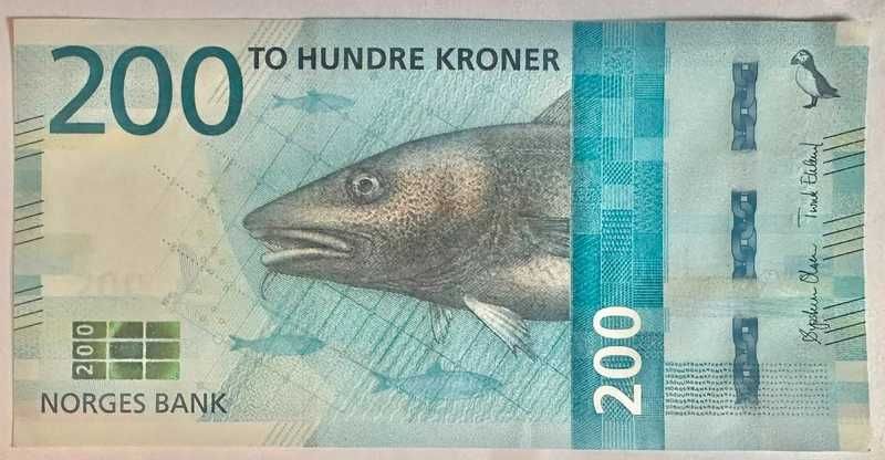 Nota da Noruega – 200 Kroner 2016 – Pick# 55
