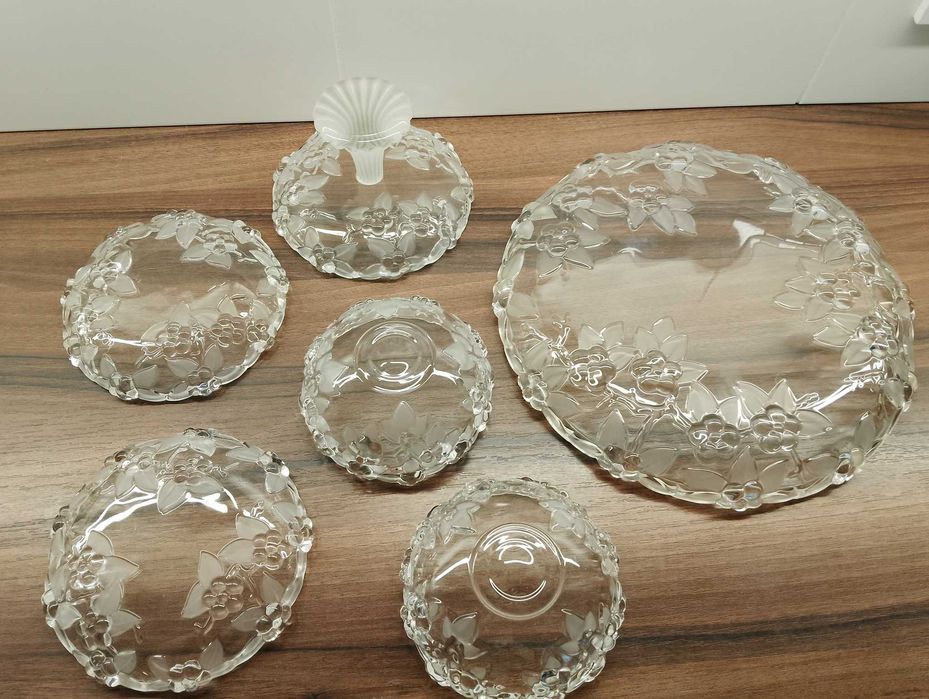 HS Walther Glas Carmen Flower zestaw 6 szt patera talerz miska