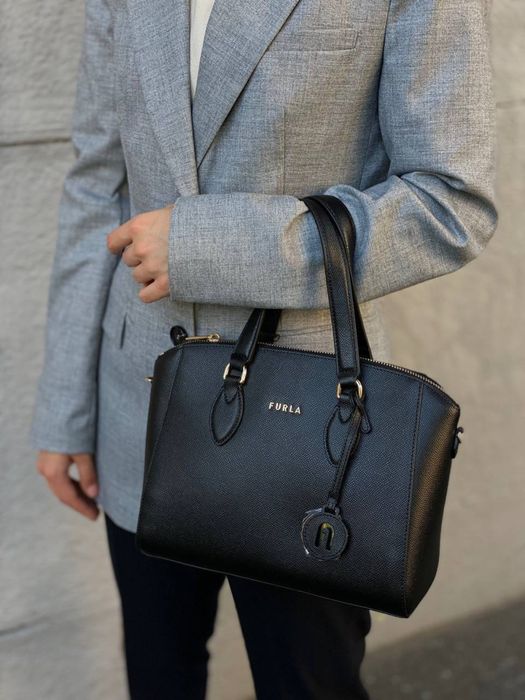 Сумка брендова furla minerva small black шкіра оригінал