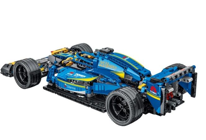 Samochód Wyścigowy Bolid Formuła 1 SF90  Niebieska klocki dla dzieci