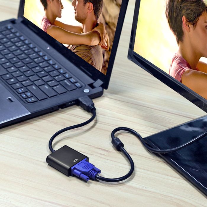 Adapter Przejściówka HDMI na VGA Full HD - Monitor - Konsola - Laptop
