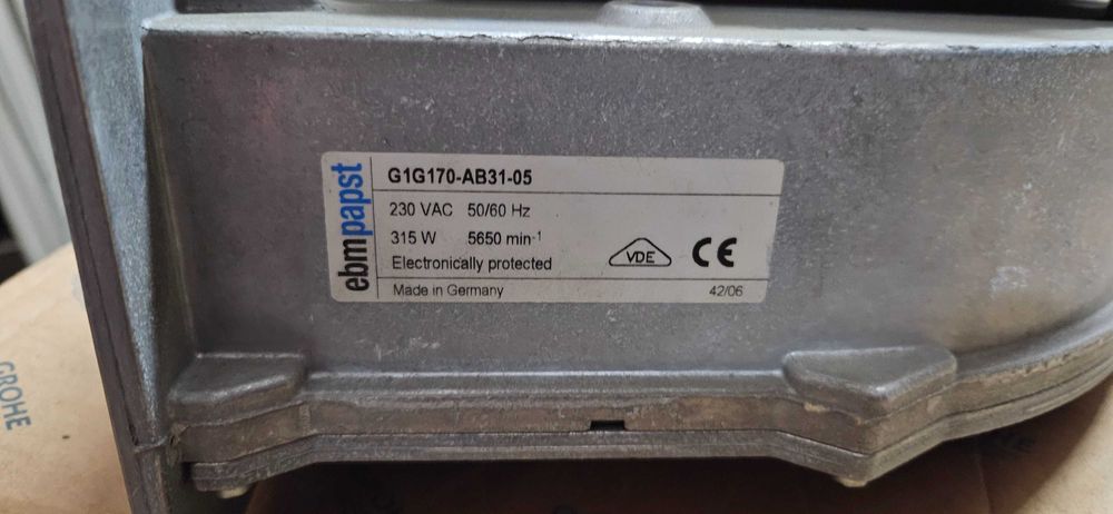 Wentylator promieniowy ebmpapst dmuchawa gazowa kotła kondensacyjnego