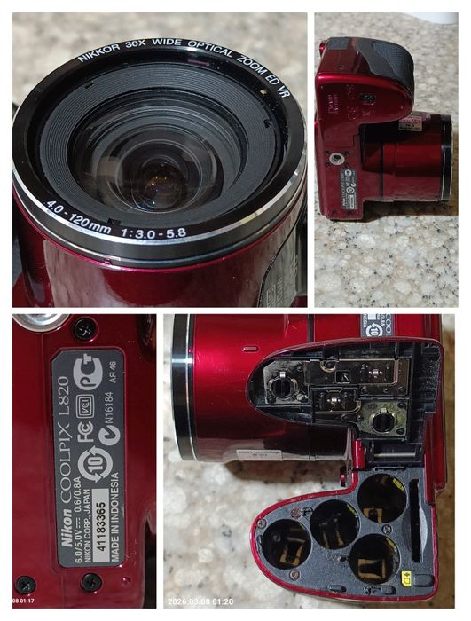 Nikon Coolpix  L820 Red.  Super Stan.