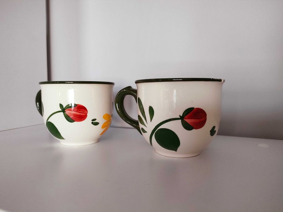 Ceramiczne filiżanki Villeroy & Boch ręcznie malowane