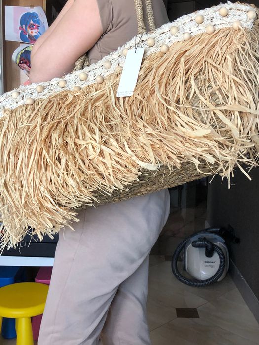 Koszyk XXL ręczna praca nowy z papierową metką boho okazja