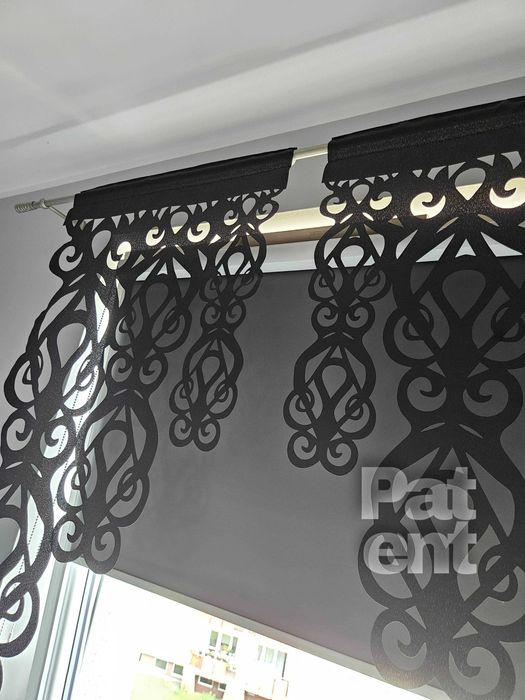 Firana panele ekranowe 60x100 cm żakardowe 2 sztuki na okno czarne