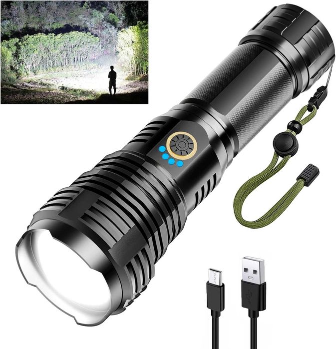 Glarylight Latarka LED 20 000 lumenów USB IPX7 5 trybów świecenia