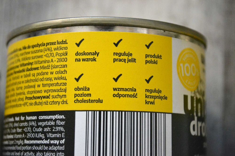 Karma dla psa Uniszki 9x200g puszki karmy ZESTAW