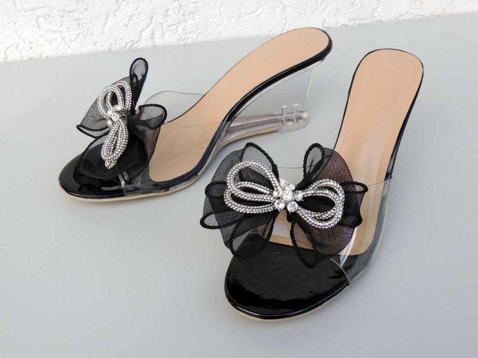 Eleganckie przezroczyste klapki "FASHION" roz 42