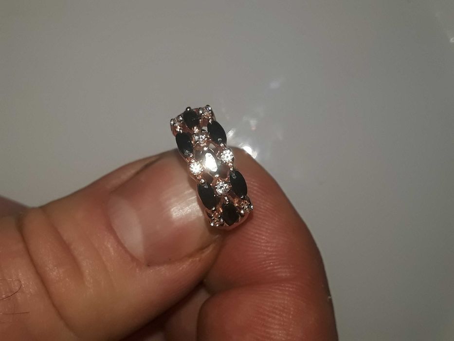 Кольцо Золото Чёрные Агаты