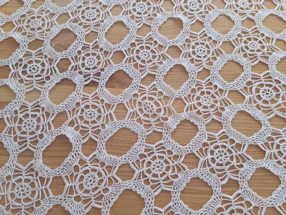 Dziergana firana serweta duża 200x210cm