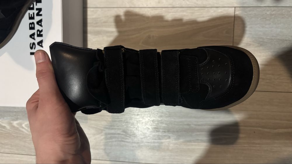 Isabel Marant sneakersy na koturnie - czarne