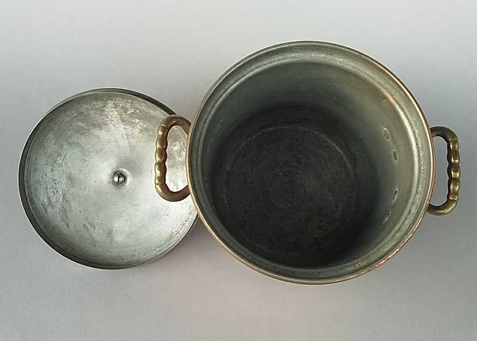 Balde de gelo em cobre, estanhado