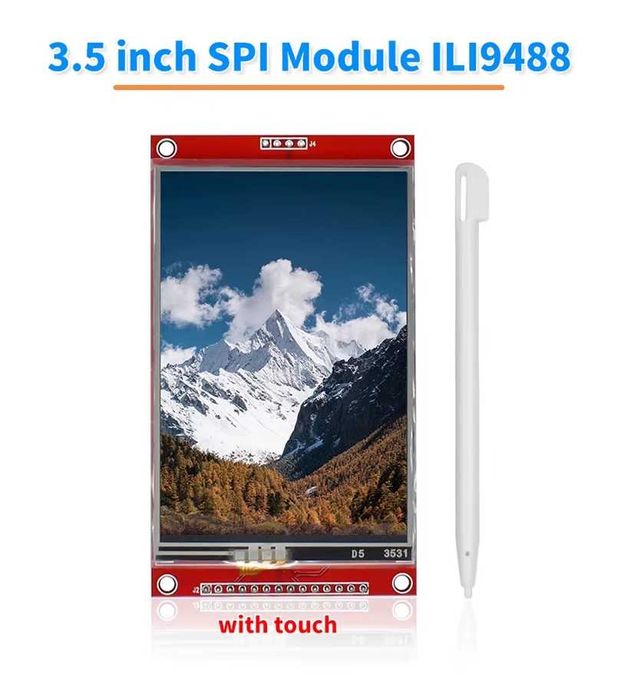 Wyświetlacz LCD TFT 3,5 IC ILI9488 DOTYKOWY 320x480 SPI z czytnikiemSD