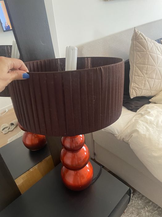 Candeeiro lindissimo laranja e castanho