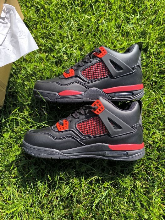 Półbuty sportowe czarno czerwone sneakersy w stylu Jordan