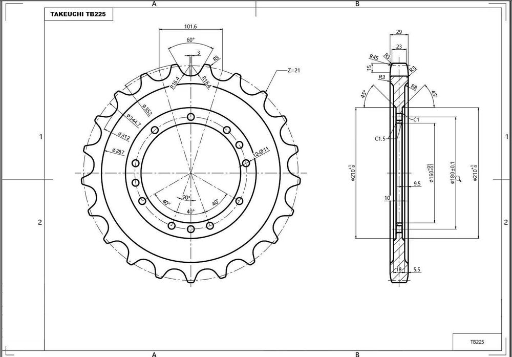 Koło Napędowe Takeuchi TB225 TB325R