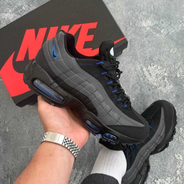 !SALE! Nike Air Max 95 Black Grey Blue Premium 41 42 43 44 45 найк айр макс am95