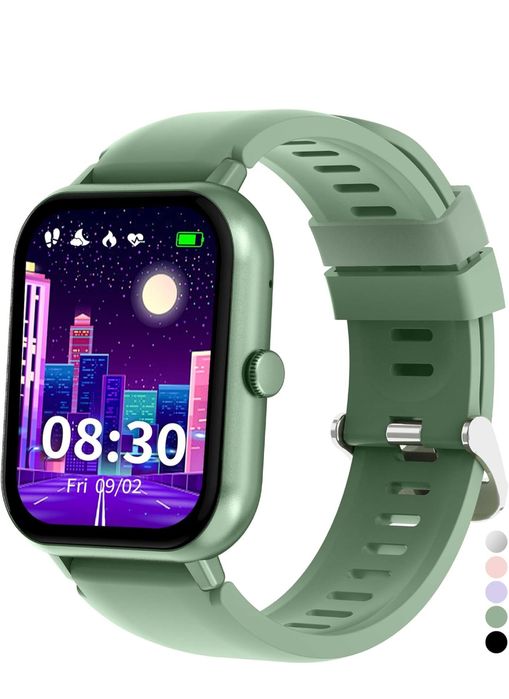 JUBUNRER Smartwatch Dzieci Monitor Snu Krokomierz 3+ Lata zielony