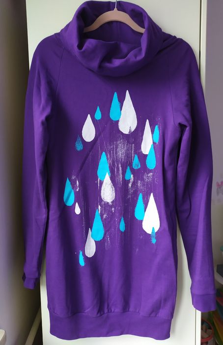 Nowa długa fioletowa bluza z kominem YackFou r. M