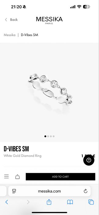 Кольцо белое золото Messika оригинал мессика бриллианты