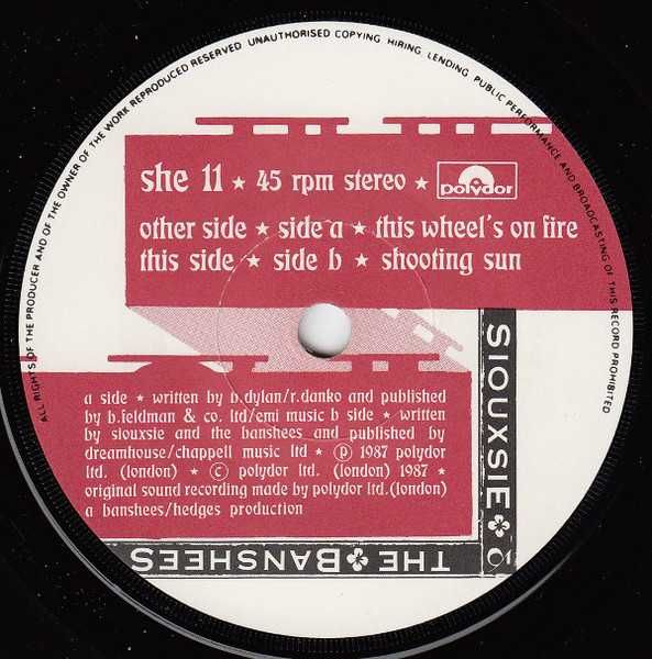 Siouxsie &The Banshees –Wheel's On Fire [Vinyl Single 1987]