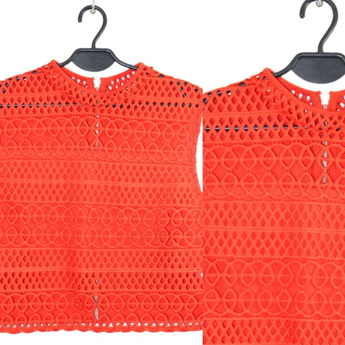 RIVER ISLAND stylowa damska bluzka ażurowy dziergany przód 40 L