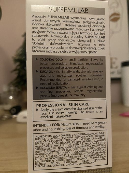 Regenerujący krem z koloidalnym złotem- Bielenda Professional