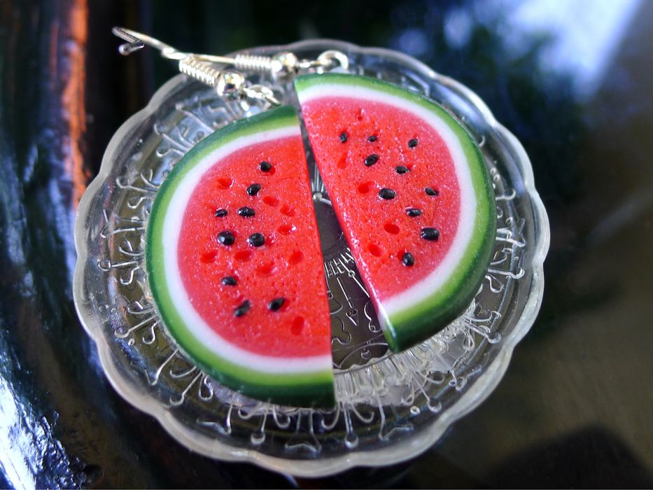 Kolczyki arbuzy handmade