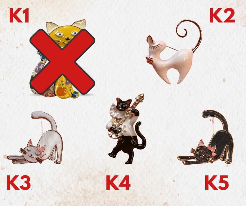 -> Broszki damskie – Motyw: KOTY_1 -  różne wzory