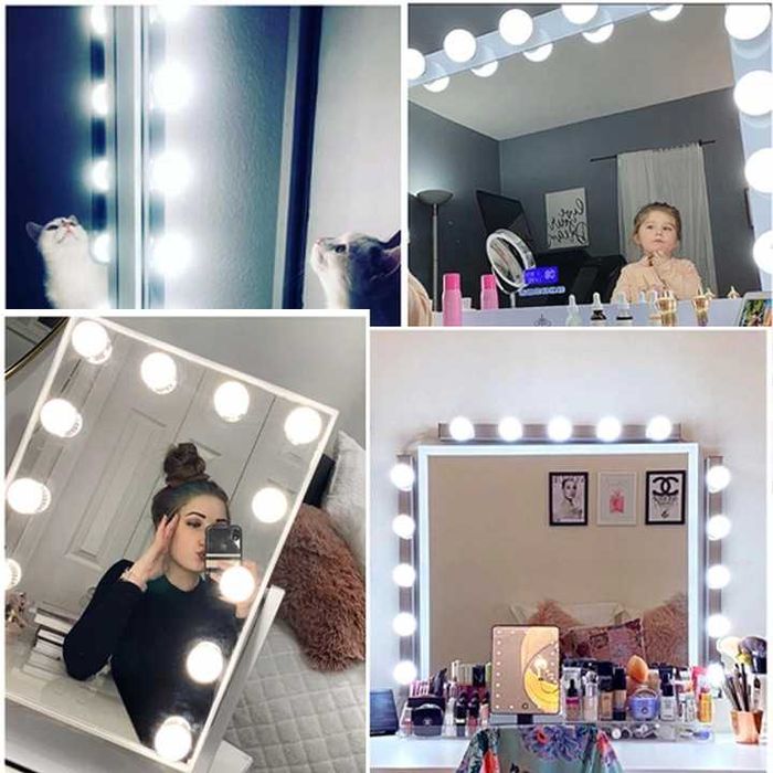 Lampki LED na lustro toaletki – 10 poziomów jasności, 4,5 m