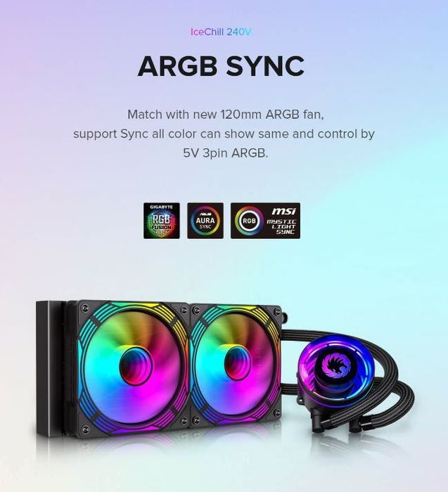 Promocja!!!GameMax CPU Liquid Cooler lceChill 240V, czarny, nowy 2025!