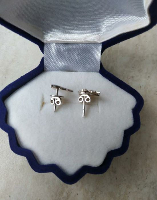 Сережки гвоздики/пусети Літачки "Українська Мрія", срібло