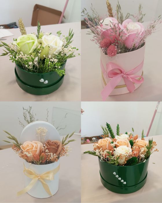 Caixinhas de rosas de sabão