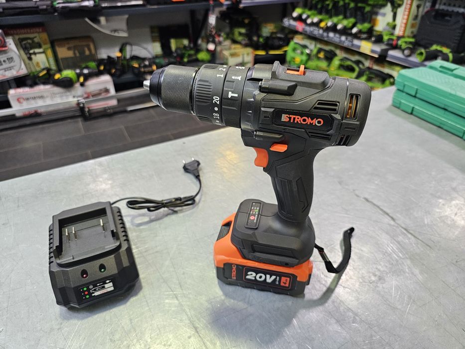 Мощный Шуруповерт 50Nm Stromo SA18 Режим удару 13мм Патрон + 4.0Ah акб